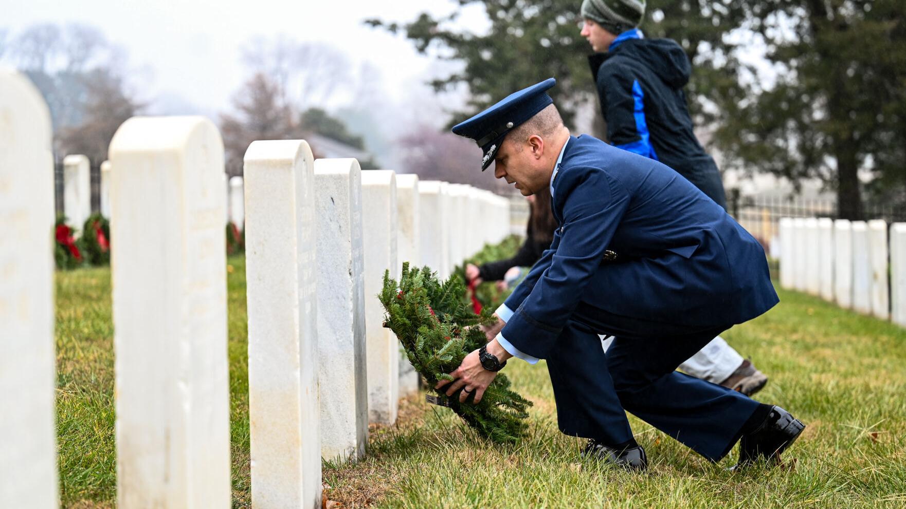 Offutt community gathers for National Wreaths Across America Day
